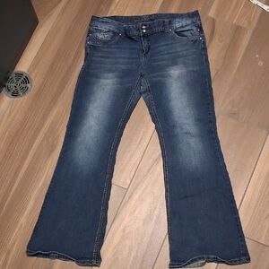 Maurices Blue Flare Wide Leg Jeans